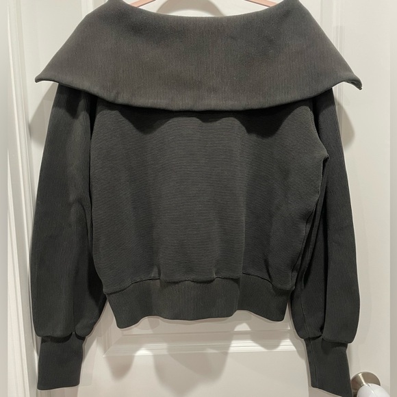 Varley Vine Ottoman Half Zip Pullover Black Size Medium Oversized - Picture 7 of 8